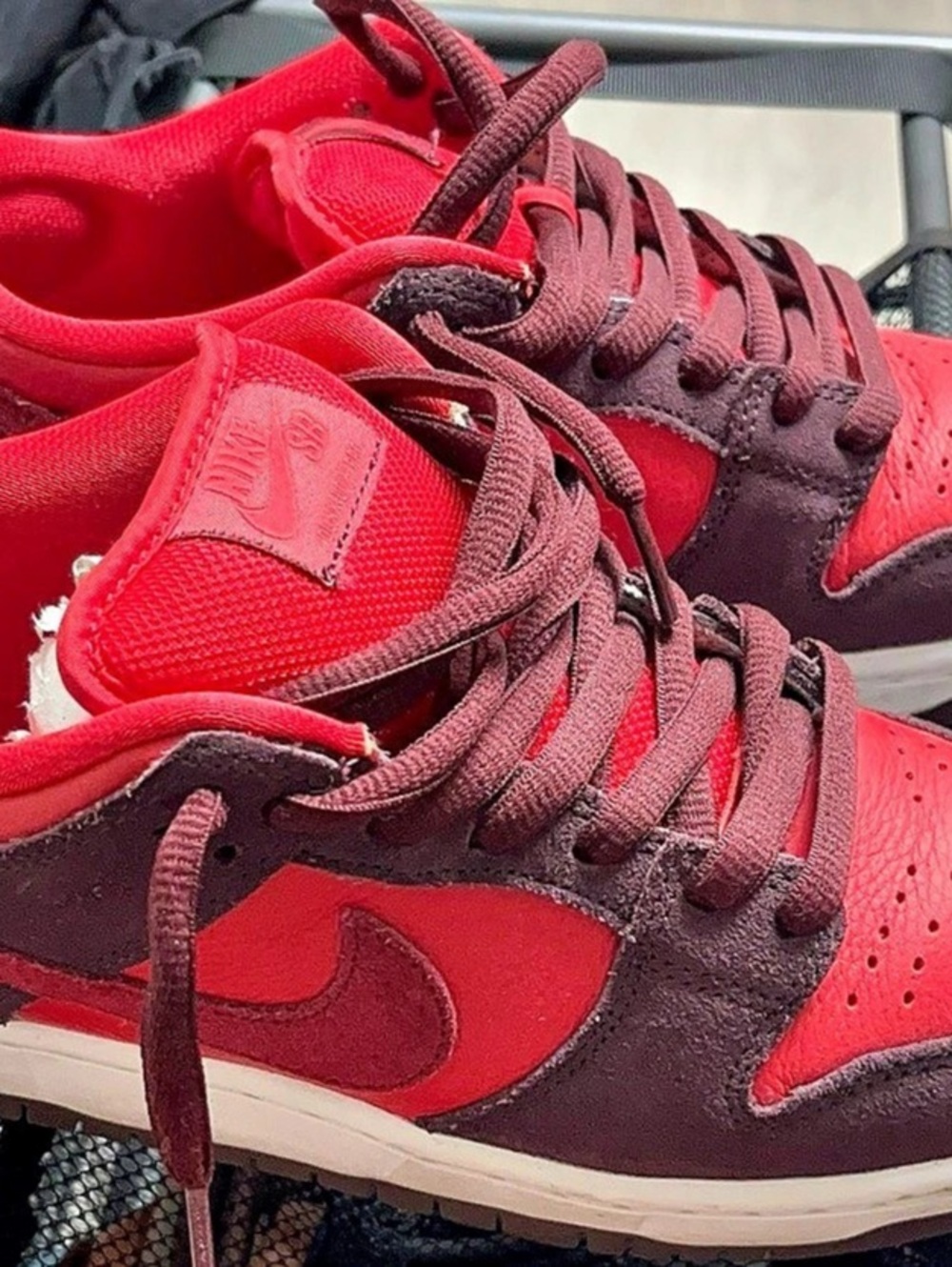 Nike SB Dunk Low Pro 'Cherry' Sneakers Red & Maroon